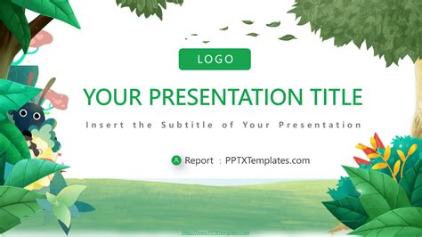 Download Green Cartoon Forest Brain Powerpoint Infographic Template