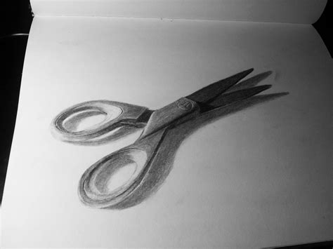 3D Scissors Drawing by JessiTee on DeviantArt