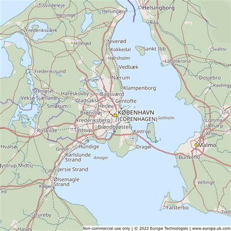 Map of København (Copenhagen), Denmark | G1K