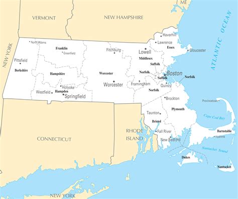 Massachusetts Map Cities And Towns