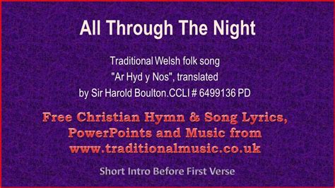 All Through The Night - Welsh Lyrics & Music Video Chords - Chordify