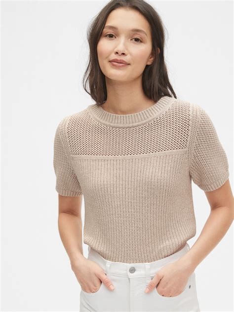 Boxy Short Sleeve Crewneck Sweater | Gap | Crew neck sweater, Short ...