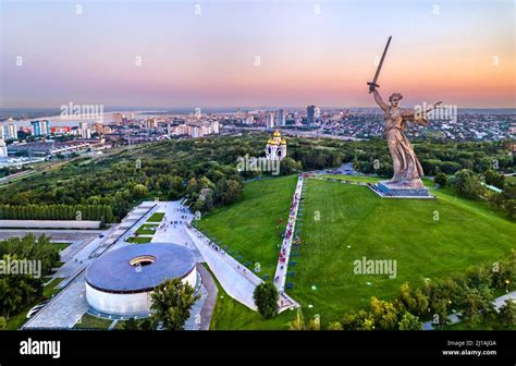 Mamayev Kurgan with the Motherland Calls statue. Volgograd, Russia Stock Photo - Alamy