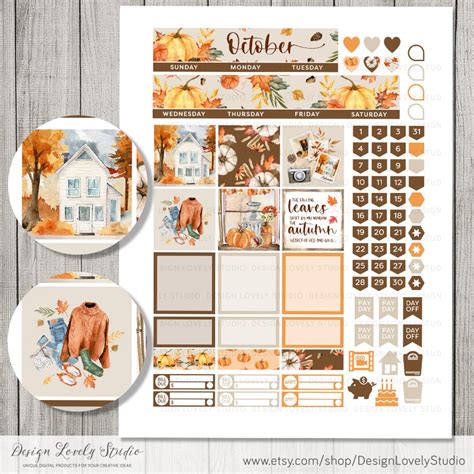 OCTOBER Planner Stickers Printable Happy Planner Stickers - Etsy