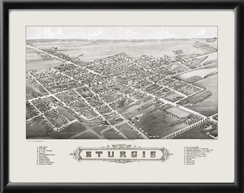 Sturgis MI 1881 Restored Map | Vintage City Maps