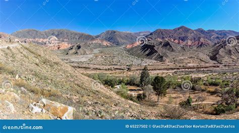 View of the Quebrada De La Humahuaca, Argentina Stock Photo - Image of plateau, history: 65227502