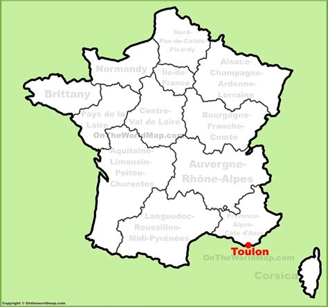 Toulon location on the France map - Ontheworldmap.com