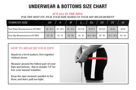 Underwear and Bra Size Chart – TomboyX