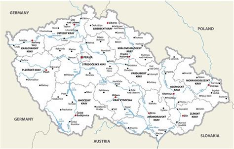 Cities map of Czech Republic - OrangeSmile.com