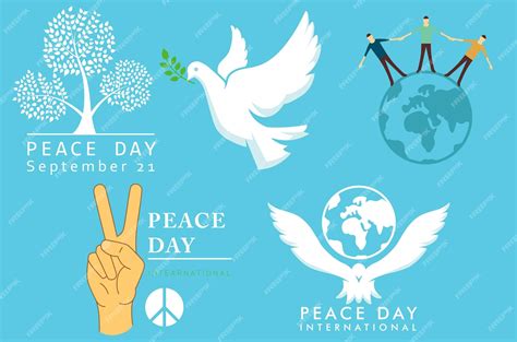 Premium Vector | International day of peace symbols vector illustration