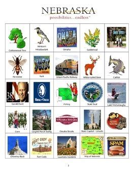 Nebraska Bingo: State Symbols and Popular Sites by Sue Ann Kline