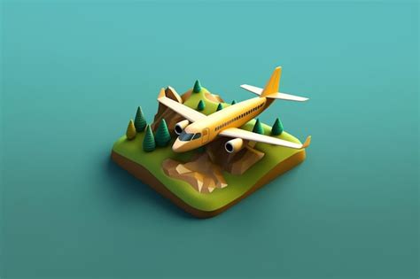 Premium AI Image | Plane flying icon 3d