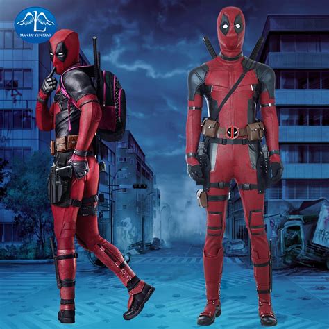 2018 Movie Deadpool 2 Costume Halloween Deadpool Costume For Men Red ...