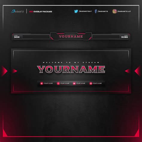 Animated Black/red Overlay Twitch Package Instant Download / - Etsy