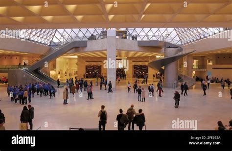 People At The Louvre Museum Inside The Glass Pyramid, The World's Largest Stock Video Footage ...