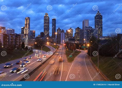 Atlanta, Georgia Skyline at Sunset Stock Photo - Image of landscape, skyscraper: 176822616