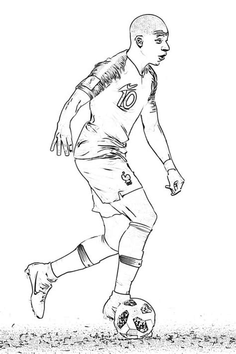 Soccer Player Kylian Mbappe coloring page - Download, Print or Color ...