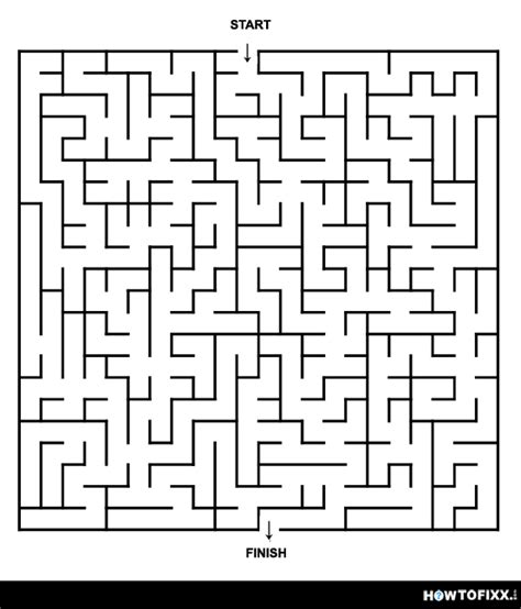 Easy/Hard Printable Maze Game PDF Download for Kids & Adults