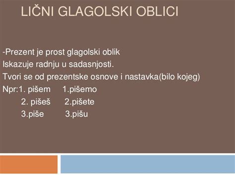 Lični glagolski oblici