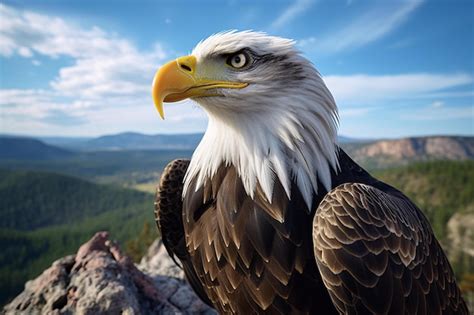 Premium Photo | A bald eagle with a yellow beak