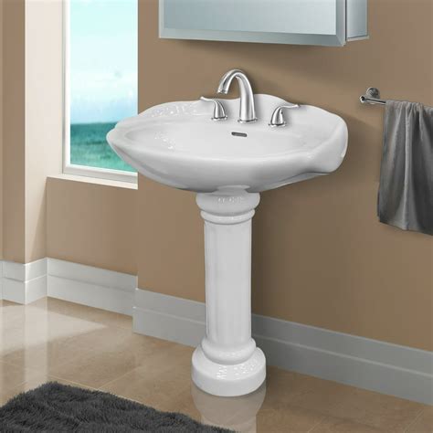 Fine Fixtures, Victorian Pedestal Sink, White Color, 26 Inch Vitreous China Ceramic Material ...