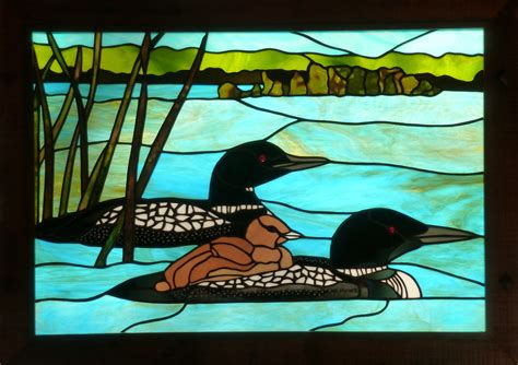 Loons on Deer Lake | Stained glass birds, Stained glass mirror, Stained glass paint