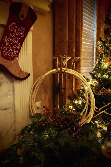 Cowboy Christmas Decorations | Cowboy Christmas - Western Decorations - fireplace, boot ...