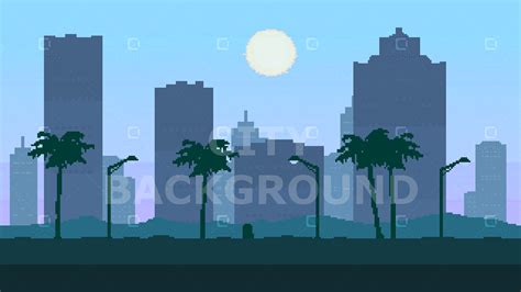 2D Pixel Art City Backgrounds Pack