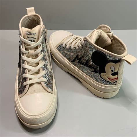 Zara Disney | Shoes | Zara Disney Mickey Mouse Glitter Sneaker High Tops Girls Size Eu313us ...