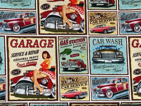 Retro Garage Signs Posters Pin up Girls & Cars Designer Vintage Style ...