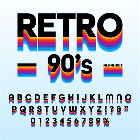 Alfabeto de rayas retro de los 90 | Lettering alphabet, Lettering ...