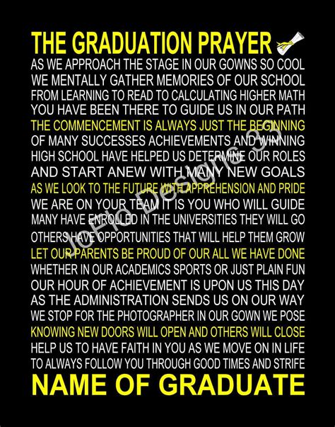 The Graduation Prayer Graduation Graduation print