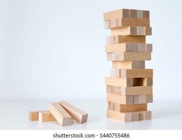 Wooden Block Tower Game Isolated On Stock Photo 1440755486 | Shutterstock