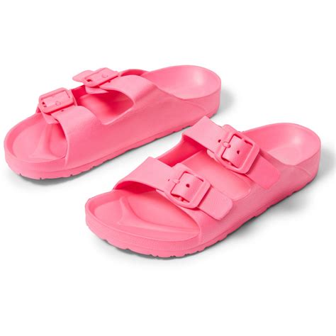 Wave Zone Girls Double Strap Slides - Hot Pink | BIG W