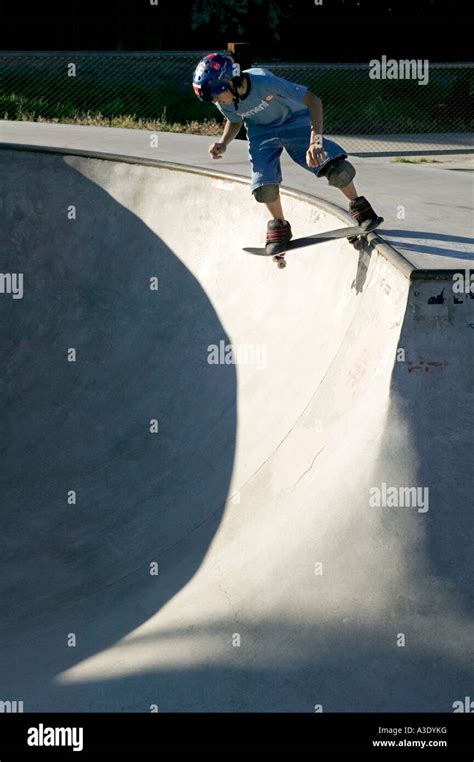 Boy (10-14) Skateboarding In Skate Park In Colorado, USA Stock Photo - Alamy