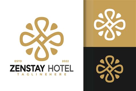 diseño de logotipo de hotel de trébol de lujo, vector de logotipos de identidad de marca ...