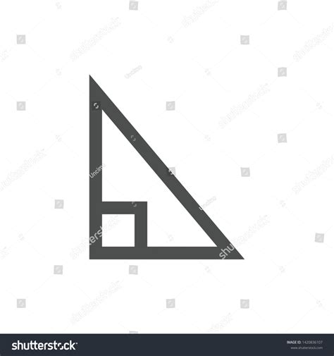 Right Triangle Shape Sign Math Symbol Stock Vector (Royalty Free ...