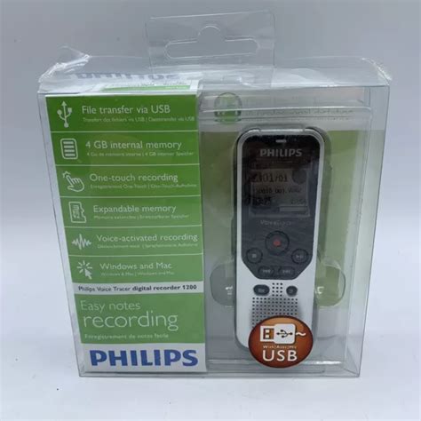 PHILIPS VOICE TRACER Digital Voice Recorder DVT1200 NEW Open Box $34.28 - PicClick