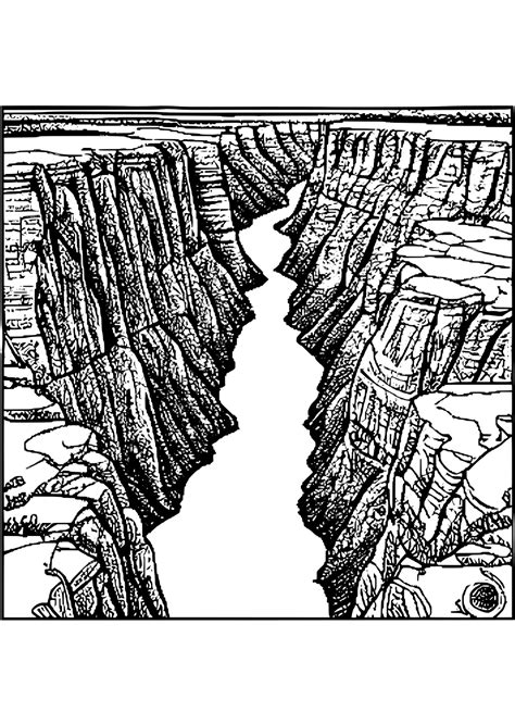 Grand Canyon North Rim Coloring Page · Creative Fabrica