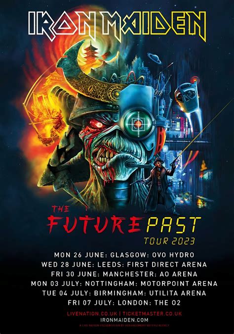 IRON MAIDEN The Future Past 2023 UK Tour Poster