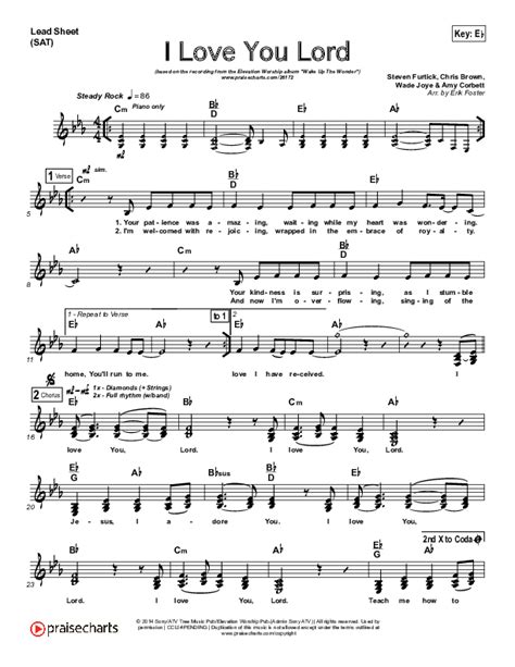 I Love You Lord Sheet Music PDF (Elevation Worship) - PraiseCharts