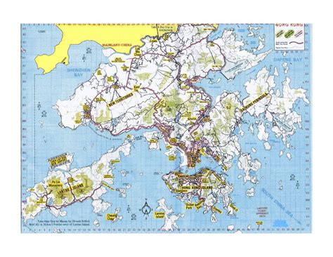 Grande mapa topográfico de Hong Kong | Hong Kong | Asia | Mapas del Mundo