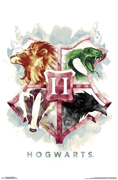 Harry Potter Hogwarts Houses Illustrated Cool Wall Decor Art Print Poster 22x34 - Poster Foundry