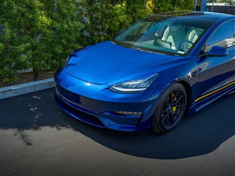 Jim Zeeb's Deep Blue Metallic Tesla Model 3 - UP Carbon Fiber Aero - Unplugged Performance