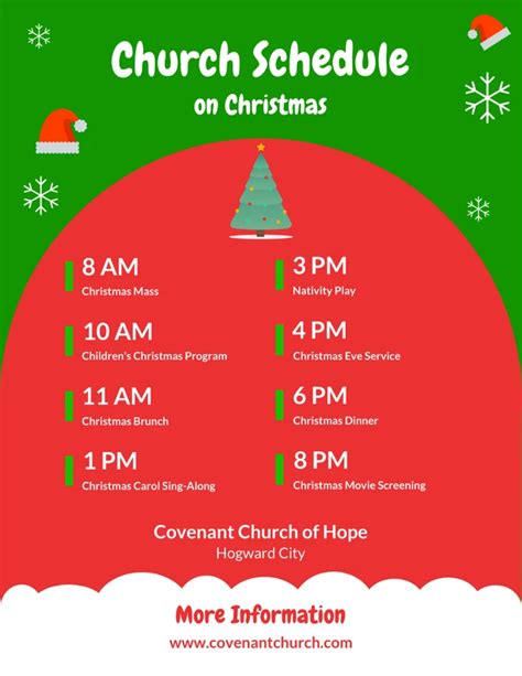 Church Schedule On Christmas Template - Venngage