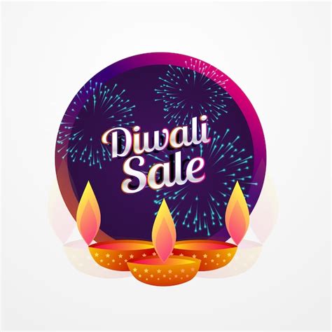 Premium Vector | Diwali festival sale poster design with diya and fireworks