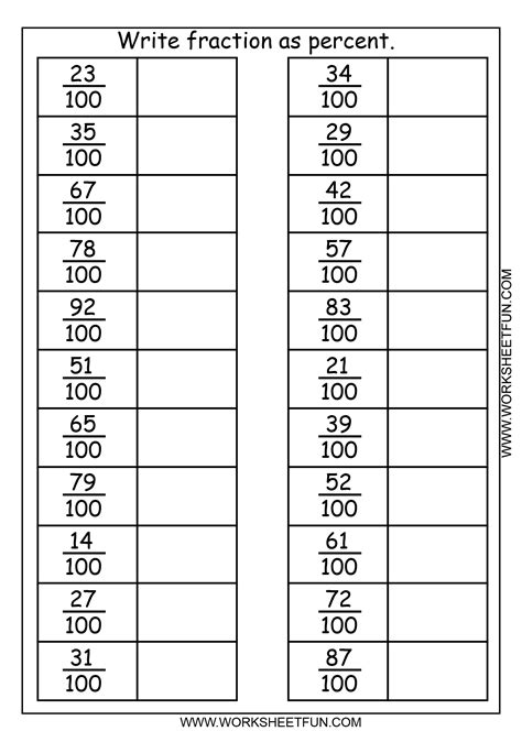 Convert Decimal Into Fraction Worksheets