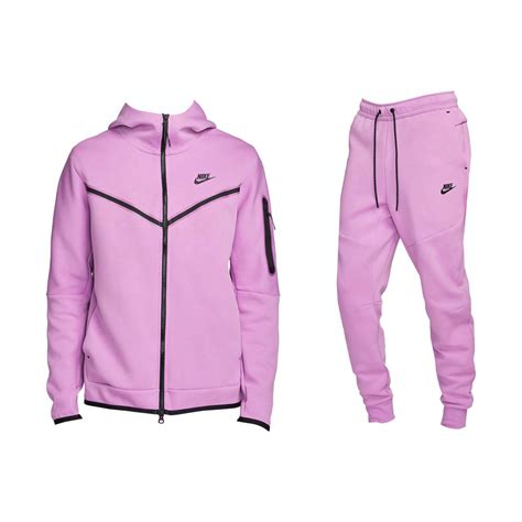 Nike Sportswear Tech Fleece Hoodie & Joggers Set Violet Shock/BlackNike ...