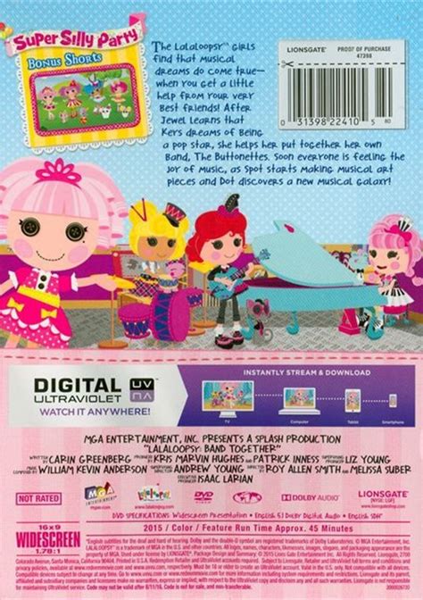 Lalaloopsy: Band Together (DVD + UltraViolet) (DVD 2015) | DVD Empire