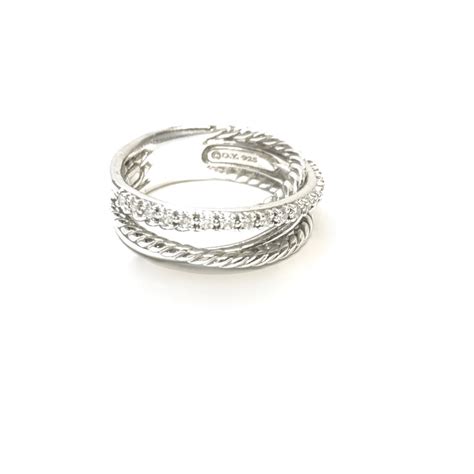 David Yurman Crossover Ring with Diamonds– Oliver Jewellery